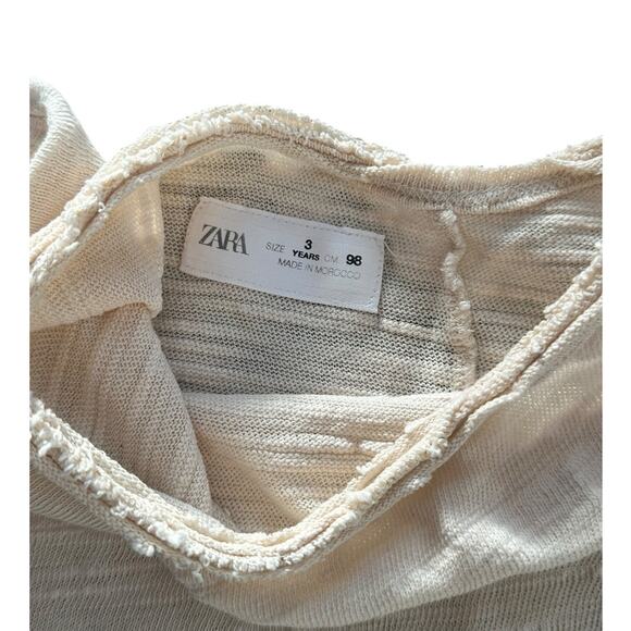 ZARA Cream Bow Top Size 3 - Picture 3 of 5